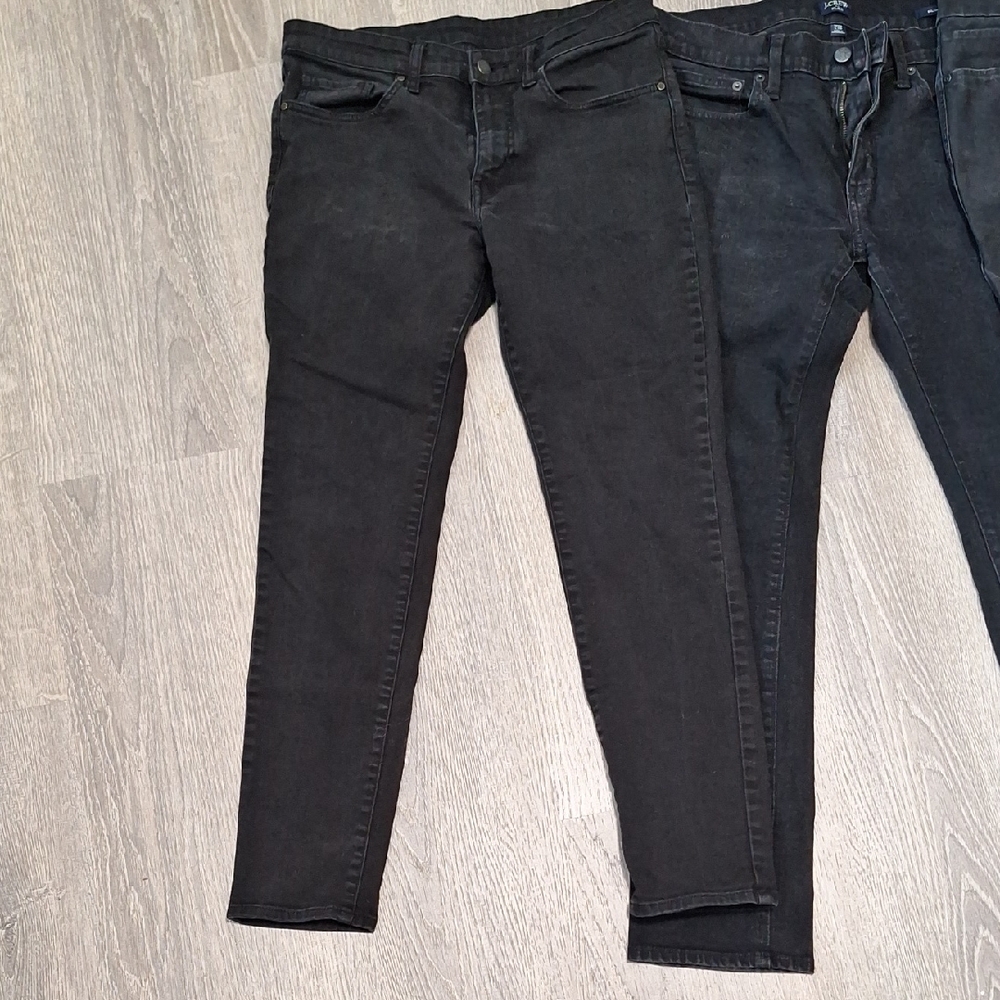 Men’s Designer Black Slim Straight Jeans Lot – Lululemon, J.Crew, Muji - Picture 3 of 9